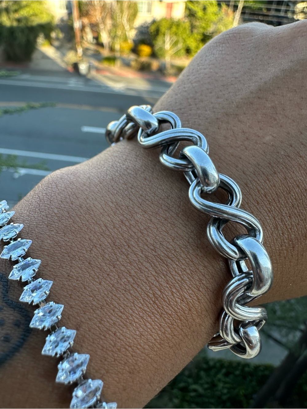 Vintage Chunky Sterling Bracelet 8” - Picture 3 of 6